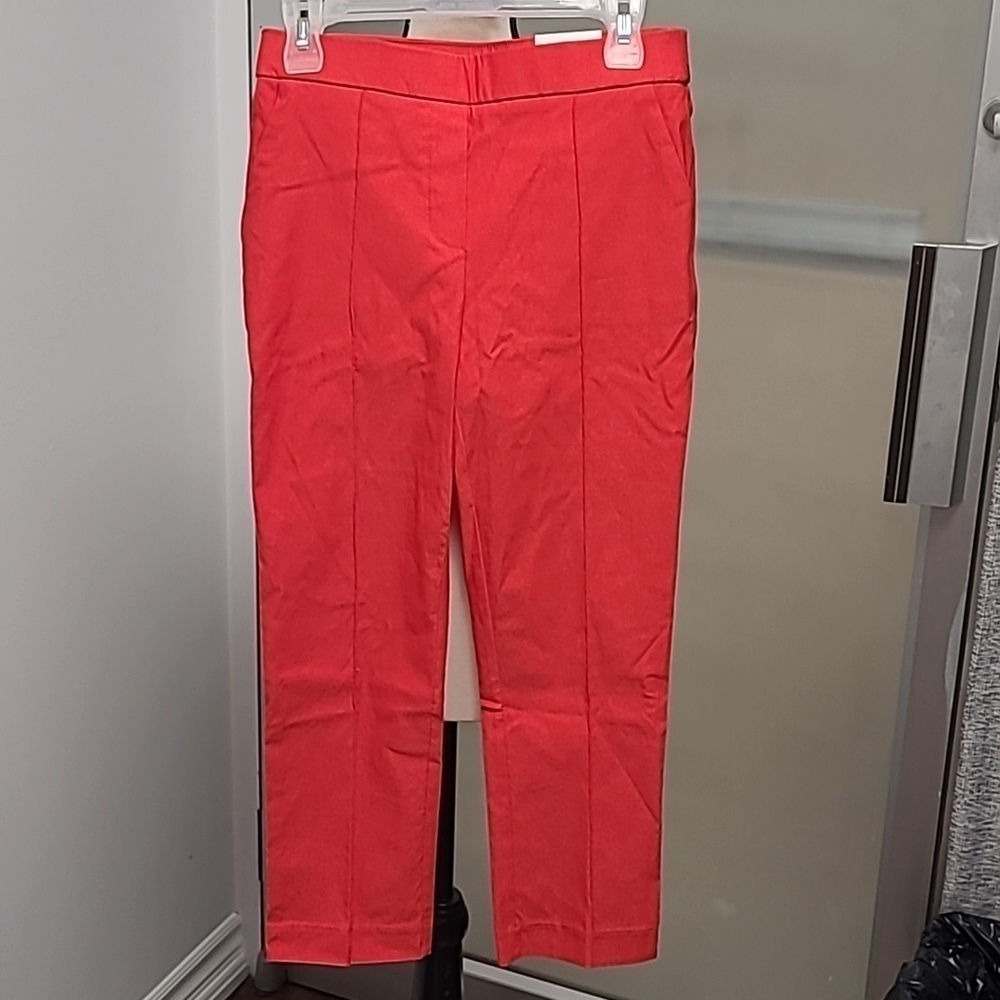 Jules & Leopold Size S Red Pull On Striaght Leg Capri Trousers